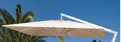 Megashopitalia Top bâche de Rechange pour Parasol déentré en Aluminium 3 x 3 m à 8 Lattes avec Airvent Cousu Couleur écru