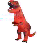 Uppblåsbar T-REX-dräkt för vuxna, rolig Halloween-dinosauriedräkt, fest cosplay maskerad jumpsuit, röd