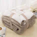 Sherpa Fleece Blanket Throw Dual Sided Plush Fabric Extra Soft Thermal Fluffy Blanket Sherpa Throws for Bed and Sofa Improves Sleep - Mink King 200 X 240