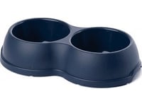Barry King Dubbel Plastskål För Hundar Och Katter M, 0,5 Liter, Marinblå, 26X15 Cm,