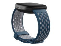 Fitbit Sport Band - Klokkestropp for smart armbåndsur - Liten størrelse - safir, tåkegrå - for Fitbit Sense, Versa 3