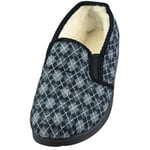 APREGGIO Chaussons Homme Hiver Pantoufles Chaude - Pantoufles Homme Hiver Chaud – Feutre Pantoufles Chaudes Homme - Chausson Homme Hiver - Noir Gris 44