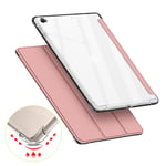 VAGHVEO iPad Mini 4/5 7.9 Inch Case, Flexible Soft Transparent TPU Protective Shockproof Back Cover, Tri-fold Stand Smart Shell Resistant Clear Cases for Apple iPad Mini 4 & iPad Mini 5, Rose Gold