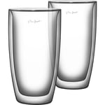 LAMART Latte Glas 2 Pack, 380 ml, Dubbelvägg borosilikat Glas