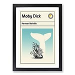 Big Box Art Book Cover Moby Dick Herman Melville Framed Wall Art Picture Print Ready to Hang, Black A2 (62 x 45 cm)