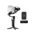DJI RS 3 Mini + DJI Mic (1 TX + 1 RX), 3-Axis Stabilizer, 2 kg (4.4 lbs) Tested Payload, Native Vertical Shooting, Bluetooth Shutter Control, Wireless Lavalier Microphone with 250 m (820 ft) Range