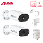 2x Wired IP Surveillance Security Camera Smart CCTV Home In/Outdoor Night Vision