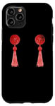Coque pour iPhone 11 Pro Cache-tétons sexy rétro burlesque striptease rouge pasties
