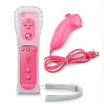 Manette Wiimote Motion Plus intégré avec étui de protection et Nunchuk pour Wii U et Wii - Rose - M11