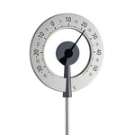 TFA Dostmann Thermomètre de Jardin analogique Lollipop, 12.2055.10, thermomètre Design, résistant aux intempéries, avec Grands Chiffres, Gris