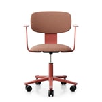 Kontorsstol Tion 2160 - Helklädd, Färg Korall - (Blush Rose / Cura 61257), Armstöd Ja