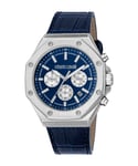 Roberto Cavalli RC5G047L0025 Mens Quartz Stainless Steel Dark Blue Leather 10 ATM 43 mm Watch - One Size