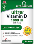 Vitabiotics Ultra Vitamin D D3 1000 IU - 96 Tablets x 4