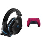 Turtle Beach Stealth 600 Gen 2 Wireless Gaming Headset for PS4 and PS5 & DualSense Cosmic Red Wireless Controller