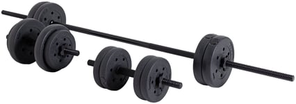Opti Vinyl Barbell and Dumbbell Weight Set - 25kg
