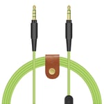Geekria QuickFit Audio Cable with Mic Compatible with Sküllcandy Hesh3, Hesh2, Hesh, Venue, Grind Headphones Cable, 3.5mm AUX Replacement Stereo Cord with Inline Microphone (Green 5.6FT)