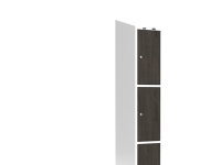 Garderob 1x400 mm Rakt tak 3-styckig pelare Laminatdörr Nocturne trä Cylinderlås
