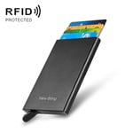 NEWBRING Korthållare i metall med RFID skydd  - Svart