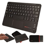 TECHGEAR [Active Strike Pro Slim Bluetooth Wireless UK QWERTY Keyboard with Mouse Touchpad Compatible with Tab M10 (3rd Generation), M10 Plus, Tab M11, Tab M8/M9, Tab P12 (+ Keyboard Carry Case)