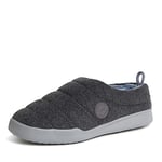 Dearfoams Women's Kendra Sport Lounge Clog Slipper, Dark Heather Grey Fleece, Medium UK