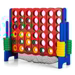 Jumbo 4-i-rad-set 119 cm stort fyra-i-rad-spel för barn blå