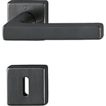 Power&Handel 11711073 Hoppe Dallas Door Handle Set on Rosette Square BB, Brass, F96-1-r Black Satin-Resista