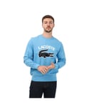 Lacoste Mens Crocodile Print Sweatshirt in Blue Cotton - Size Small