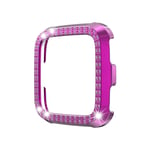 GuosB For Fitbit versa/versa lite PC Double-Row Diamond-Encrusted Protective Shell (Black) (Color : Purple)