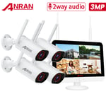 ANRAN CCTV Camera Security System Outdoor Wireless Home 13"Monitor 2K Home Audio