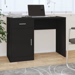 Skrivbord lådor & skåp svart 100x40x73cm konstruerat trä