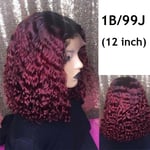 Bob Wig Lace Front Short Curly Hair 12 Inch 1b/99