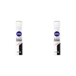 NIVEA Déodorant Atomiseur Black & White Original (1 X 200 Ml), Déodorant Spray Frais, Florale Femme Anti-traces Blanches Et Jaunes, Anti-transpirant Aisselles Protection 48 H (Lot de 2)