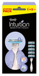 Wilkinson Sword - Intuition Sensitive Touch - Lames de rasoir pour femme - Pack de 5 lames + manche