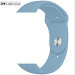 SQWK Strap For Apple Watch Band Silicone Pulseira Bracelet Watchband Apple Watch Iwatch Series 5 4 3 2 38mm or 40mm ML Light blue 26