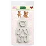 Katy Sue Mould Sugar Buttons - Stitched Teddy Bear Nallebjörn Si Multicolor