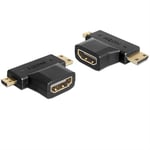 HDMI (F) -> HDMI micro (M) & mini (M)
