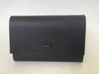 New Lacoste ‘Chantaco’ Black Leather Envelope Wallet in Gift Box