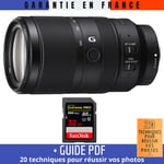 Sony E 70-350mm f/4.5-6.3 G OSS + 1 SanDisk 32GB UHS-II 300 MB/s + Guide PDF 20 techniques pour réussir vos photos