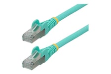 StarTech.com 1m CAT6a Ethernet Cable - Aqua - Low Smoke Zero Halogen (LSZH) - 10GbE 500MHz 100W PoE++ Snagless RJ-45 w/Strain Reliefs S/FTP Network Patch Cord - patchkabel - 1 m - akvamarin