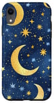 Coque pour iPhone XR Blue Moon And Stars Pattern Phone Cover