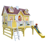 Green House - Cabane en bois pour enfant sur pilotis avec toboggan et lit superposé super paris. 335 x 295 x 375 . casas .Cabane peinte, transport