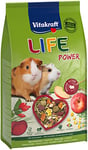 VITAKRAFT - Nourriture pour Cochon d'Inde "Life Power" - Alimentation Complète À Base d'Ingrédients Naturels - Recette Spéciale Anti-Odeurs - 1 Sachets Fraîcheur De 600g