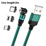 Magnetisk USB-C-laddningskabel 2.4A Magnetisk USB-kabelstöd