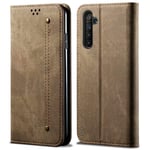 CHZHYU Case for Realme 6,Realme 6 Phone Case,Flip Premium PU Leather Wallet TPU Bumper Case Cover with Card Holder,Kickstand,Magnetic Closure for Realme 6(Khaki)