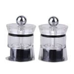 Domybest 2pcs Salt and Pepper Grinder Set Mini Acrylic Spices Manual Grinding Device Kitchen Appliance