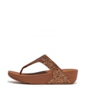 Fitflop Womenss Fit Flop Shimma Glitter Toe-Post Sandals in Tan - Size UK 5
