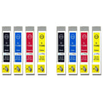 8 Ink Cartridges (Set) for Epson Stylus D5050, DX5000, DX8450, SX100, SX215