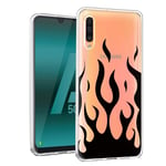ZhuoFan for Samsung Galaxy A50 Case, Phone Case Transparent Clear with Pattern [Ultra Slim] Shockproof Soft Gel TPU Silicone Bumper Skin Back Cover For Samsung A50 6.4 inch (Fire)
