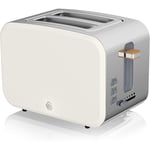 Swan Nordic 2-Slice Toaster with Defrost Reheat & Cancel Functions 900W - White