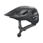 ABUS Casque de ville Urban-I 3.0 ACE - casque de vélo sportif avec feu arrière LED, visière rallongée et fermeture magnétique - pour hommes et femmes - Noir, taille M
